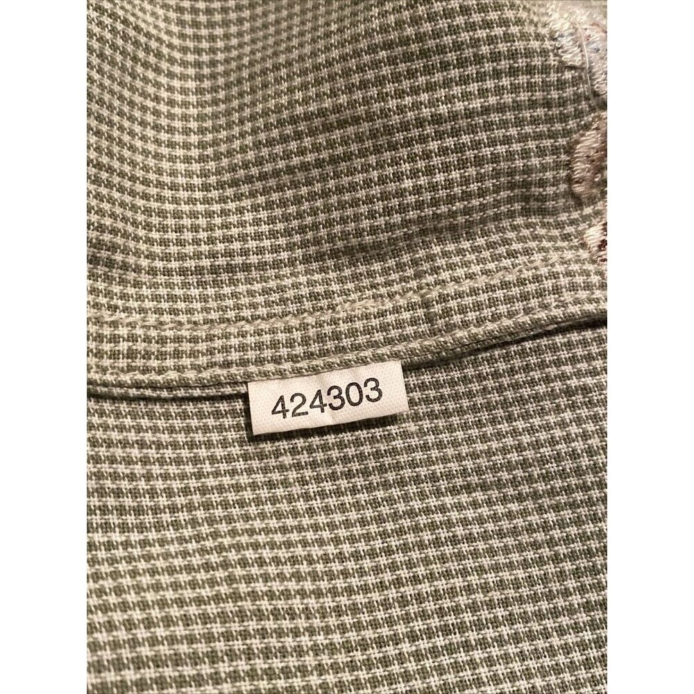 Casey & Max Size M Vintage Sage Herringbone Embroidered Floral Button Down NWT - Picture 15 of 15
